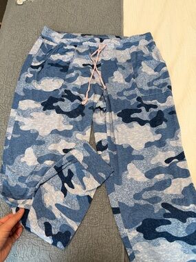 Women’s Blue Camo Pajama Joggers - Soft Casual Sleepwear